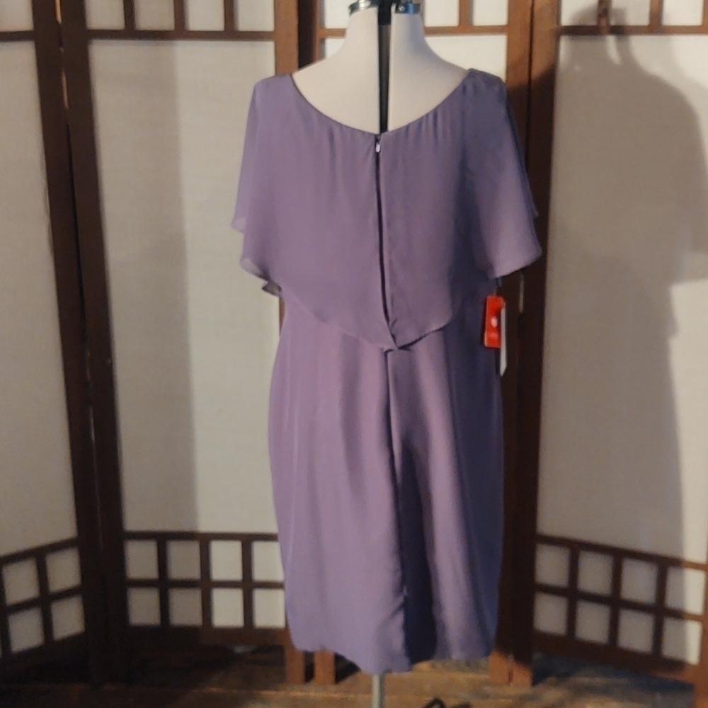 JJ's House Stormy V-neck Ruffle Knee-length Bridesmaid Dress Sz 16W NWT - Picture 5 of 11